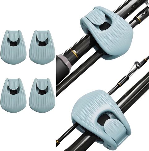 Fishing Rods Belt Rod Straps, Fishing Rod Clip Fit for Casting Rods, Spinning Rods Bass Rod and Fly Rods (4 Color, 4 pcs) (GREY) in Saudi Arabia