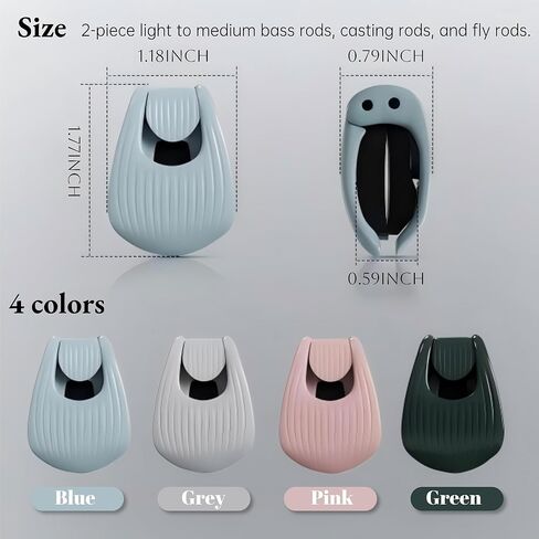 Fishing Rods Belt Rod Straps, Fishing Rod Clip Fit for Casting Rods, Spinning Rods Bass Rod and Fly Rods (4 Color, 4 pcs) (GREY) in Saudi Arabia