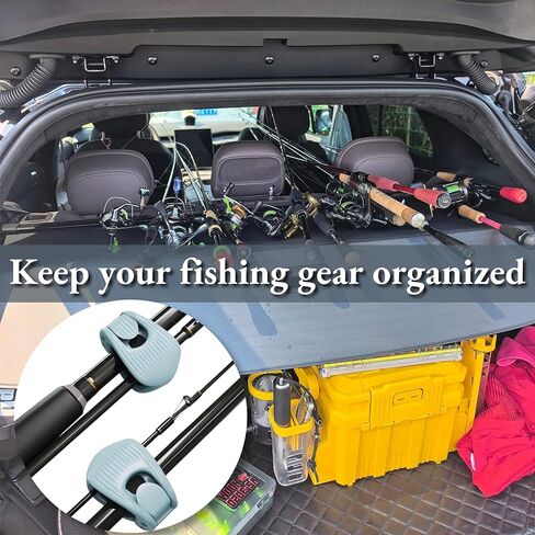 Fishing Rods Belt Rod Straps, Fishing Rod Clip Fit for Casting Rods, Spinning Rods Bass Rod and Fly Rods (4 Color, 4 pcs) (GREY) in Saudi Arabia