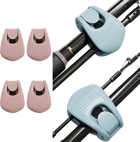 Fishing Rods Belt Rod Straps, Fishing Rod Clip Fit for Casting Rods, Spinning Rods Bass Rod and Fly Rods (4 Color, 4 pcs) (GREY) in Saudi Arabia