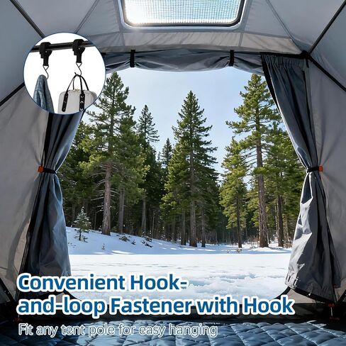 Housolution Ice Anchor Tool Kit, 20Pcs Universal Ice Fishing Shelter Tools with 1/4" Adapter Head Anchor Drill Adapter, Tent Stakes, 13FT Ratchet Ropes, Tent Hooks, Setting Up Icing Shelters Tents in Saudi Arabia