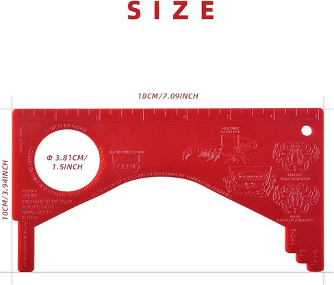 Dungeness Crab Gauge Measure with Ruler Multi Shrimp Clam Measuring Tool for Oregon, Washington and California in Saudi Arabia