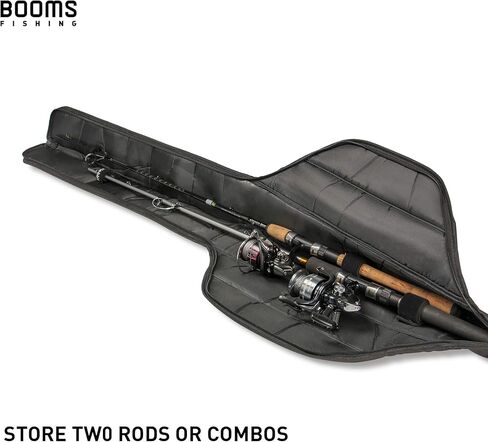 Booms Fishing PB1 Fishing Rod Case, Portable Folding Fishing Pole Case, Fishing Spinning Rod Bag, Store Up to 2 Fishing Poles with Reels, 4.4ft/53inch in Saudi Arabia