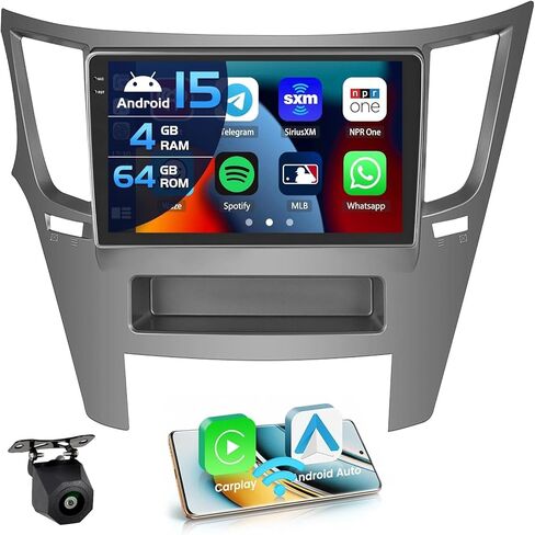 4G 64G for Subaru Outback Legacy 2010-2014 Radio Screen CarPlay Android 15 IPS 9" Touchscreen Car Stereo Android Auto Backup Camera Bluetooth 5.0 GPS FM RDS EQ 13UI in Saudi Arabia