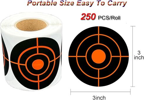 250 Pcs Shooting Target Stickers, 3" Splatter Targets, Circular Self Adhesive Splatter Targets, Yellow Instantly Visible, Suitable for Pellet Gun, Rifle, Airsoft Shooting Practice in Saudi Arabia
