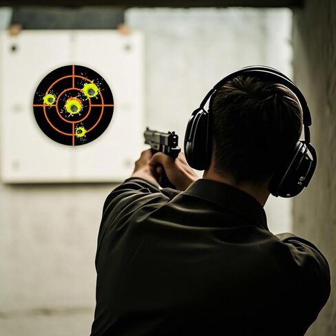 250 Pcs Shooting Target Stickers, 3" Splatter Targets, Circular Self Adhesive Splatter Targets, Yellow Instantly Visible, Suitable for Pellet Gun, Rifle, Airsoft Shooting Practice in Saudi Arabia