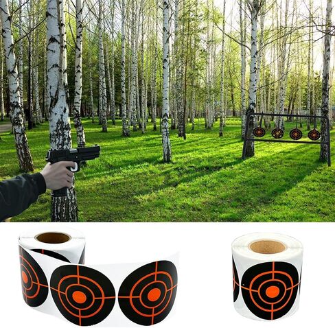 250 Pcs Shooting Target Stickers, 3" Splatter Targets, Circular Self Adhesive Splatter Targets, Yellow Instantly Visible, Suitable for Pellet Gun, Rifle, Airsoft Shooting Practice in Saudi Arabia