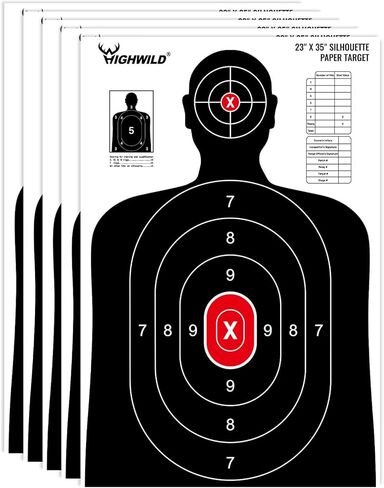 هدف ورق صورة ظلية لنطاق الرماية من Highwild - 23 × 35 بوصة - مناسب للمسدسات والبنادق والبنادق الهوائية وبنادق BB in Saudi Arabia