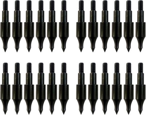 24 Pcs Steel 100 Grain Archery Arrow Field Points Field Tips - Practice Target & Hunting Arrows Heads for Recurve, Compound Bow & Crossbow Bolts Screw-in in Saudi Arabia