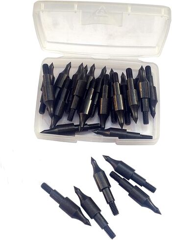 24 Pcs Steel 100 Grain Archery Arrow Field Points Field Tips - Practice Target & Hunting Arrows Heads for Recurve, Compound Bow & Crossbow Bolts Screw-in in Saudi Arabia
