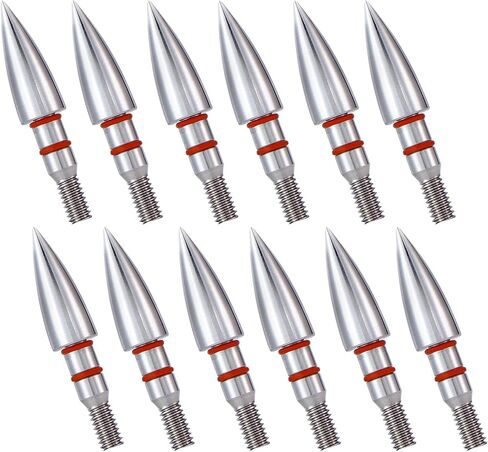 12pcs Archery Field Points, 100/125/150/300 Grain Field Points, Screw-in Archery Field Broadheads for Recurve, Compound Bow Crossbow, Archery Target Crossbow Practice Tip in Saudi Arabia