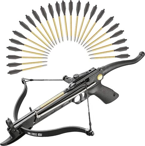 Crossbow Self-Cocking 80 Lbs with Adjustable Sight and Total of 27 Aluminim Arrow Bolt Set in Saudi Arabia