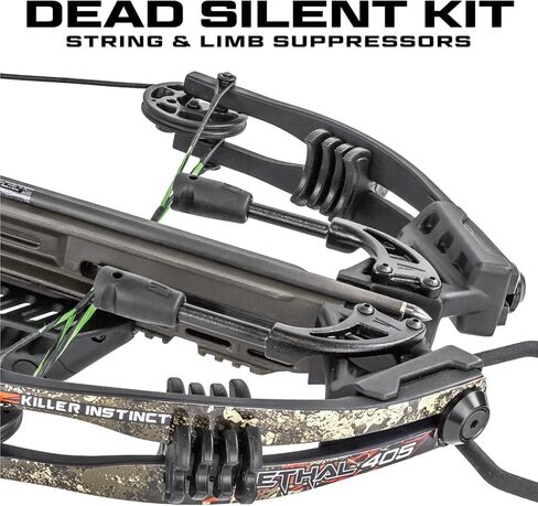 حزمة Killer Instinct Lethal 405 Crossbow Pro مع نطاق غير مضاء 4 × 32، وجهاز حبل، ومثبطات سلسلة، وجعبة 3 مسامير، و3 مسامير Hypr Lite ونصائح ميدانية، وعصا تشحيم السكك الحديدية in Kuwait