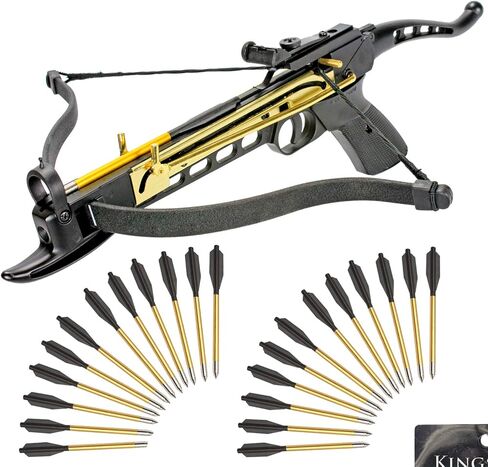 Self-Cocking Crossbow Bundle with Adjustable Sights, Spare Crossbow String and Caps, 27 Aluminim Arrow Bolt Set in Saudi Arabia