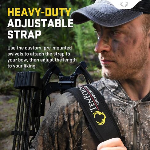 TenPoint Neoprene Sling - حزام كتف قابل للتعديل مقاس 1.25 بوصة مع حلقة إبهام - متوافق مع جميع أقواس TenPoint وWicked Ridge وHorton Crossbows in Kuwait