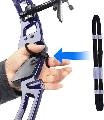 Archery Finger Sling Recurve Bow Fingerling, Adjustable Trainer Clicker Tabs Soft Elastic Cloth Extra Comfortable Padded Wear Resistant for Outdoor Recurve Bow Hunting Shooting Accessory(G-Schwarz) in Saudi Arabia