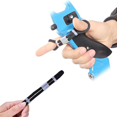 Archery Finger Sling Recurve Bow Fingerling, Adjustable Trainer Clicker Tabs Soft Elastic Cloth Extra Comfortable Padded Wear Resistant for Outdoor Recurve Bow Hunting Shooting Accessory(G-Schwarz) in Saudi Arabia