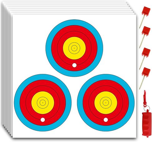 MOLFUJ Archery Targets Paper 3 Spot, New Las Version 30pcs/50pcs, Archery Target Pins Included, Bow and Arrow Targets for Hunting Backyard, Archery Target Practice Accessories in Saudi Arabia