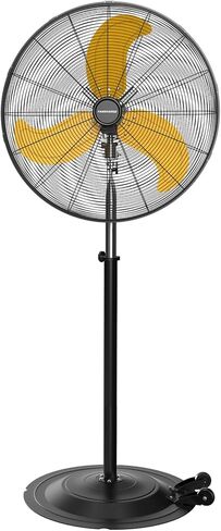 20 Inch Oscillating Pedestal Fan Pro Series, 3 Speed 5000 CFM High Velocity Metal Standing Fan with Caster, Heavy Duty Industrial Fans for Commercial, Warehouse, Garage - UL Safety Listed in Saudi Arabia