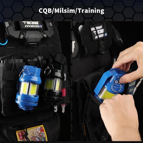 T238-Tactical Grenade Airsoft Grenade Toys，Airsoft Flashlight Flashbang Plastic Grenade,Tactical Gear Accessories for Army Fans Military(Black) in Kuwait