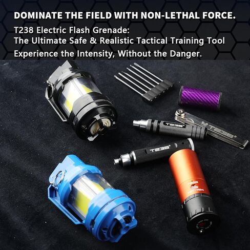 T238-Tactical Grenade Airsoft Grenade Toys，Airsoft Flashlight Flashbang Plastic Grenade,Tactical Gear Accessories for Army Fans Military(Black) in Kuwait