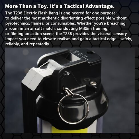 T238-Tactical Grenade Airsoft Grenade Toys，Airsoft Flashlight Flashbang Plastic Grenade,Tactical Gear Accessories for Army Fans Military(Black) in Kuwait