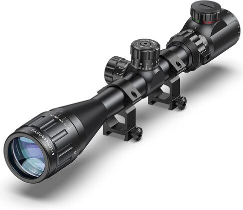 CVLIFE 4-16x44 AO نطاق البندقية نطاق مضاء باللونين الأحمر والأخضر مع مظلة برج القفل والتركيب متضمن in Kuwait