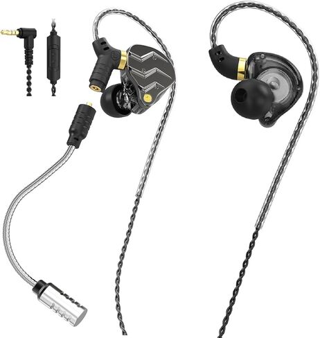 KG01 Professional Gaming Earbuds,Battle Buds,Detachable Microphone, 4D Surround Sound,11mm Dynamic Driver for Mobile Gaming, PlayStation,PC with 3.5mm/Type-c (3.5mm, Black) in Saudi Arabia