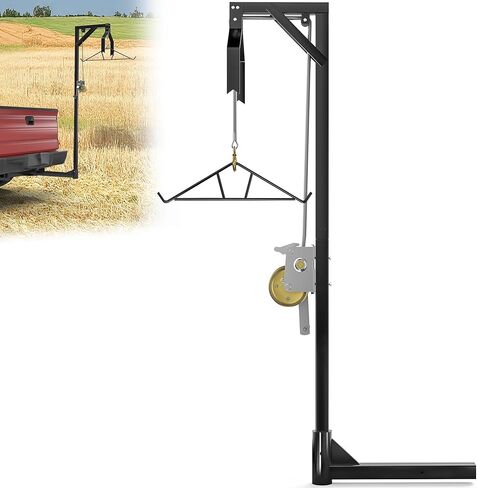 رافعة لعبة YITAMOTOR Truck Hitch مع جهاز استقبال 2 بوصة، ورافعة لصيد الغزلان بسعة 500 رطل، تتضمن ونش Gambrel للعبة السلخ والتنظيف، ومجموعة رافعة ونش رفع Gambrel مثبتة على وصلة دوارة 360 درجة، أسود in Kuwait