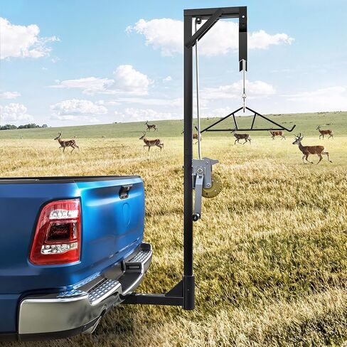 رافعة لعبة YITAMOTOR Truck Hitch مع جهاز استقبال 2 بوصة، ورافعة لصيد الغزلان بسعة 500 رطل، تتضمن ونش Gambrel للعبة السلخ والتنظيف، ومجموعة رافعة ونش رفع Gambrel مثبتة على وصلة دوارة 360 درجة، أسود in Kuwait