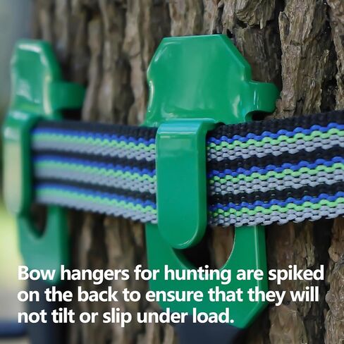 شماعات القوس بحزام Treestand - تأتي مع 4 خطافات معدنية للعتاد، لإكسسوارات الصيد لمنصة حامل الشجرة بدون أجزاء بلاستيكية، تتضمن حقيبة تخزين in Kuwait