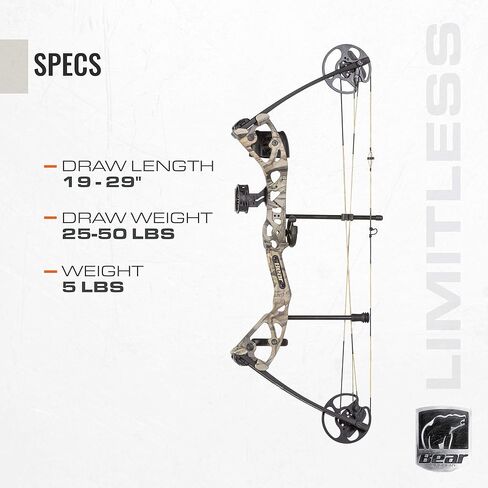 قوس مركب مزدوج الكامة من Bear Archery Limitless - يشمل الجعبة والبصر والراحة، بلد الله in Kuwait