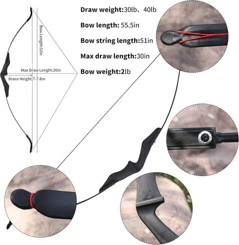30/40LBS مجموعة قوس منحني يمكن استخدامه بكلتا اليدين مجموعة القوس والسهم مجموعة معدات الرماية للمبتدئين للتصويب in Kuwait