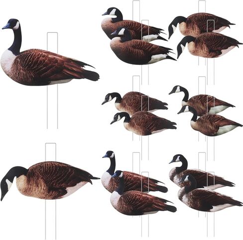 Goose Silhouette Decoys with Metal Stakes Goose Motion Decoys Set Outdoor Hunting Silhouette Stackable Realistic Vivid Easy to Carry for Field Pond in Kuwait