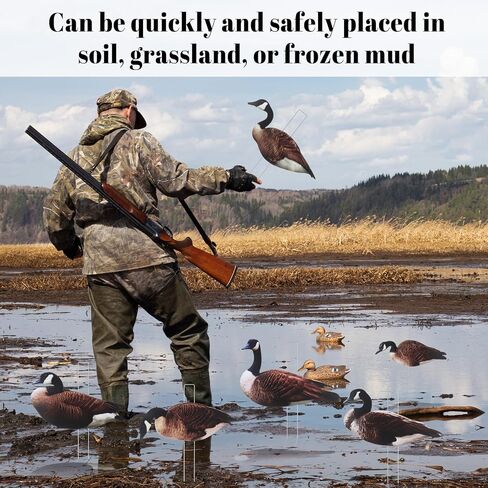 Goose Silhouette Decoys with Metal Stakes Goose Motion Decoys Set Outdoor Hunting Silhouette Stackable Realistic Vivid Easy to Carry for Field Pond in Kuwait