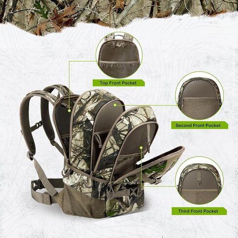 TIDEWE Hunting Backpack with Waterproof Rain Cover, 25L Hunting Pack, Durable Hunting Day Pack for Bow Rifle Gun (Next Camo G2) in Saudi Arabia