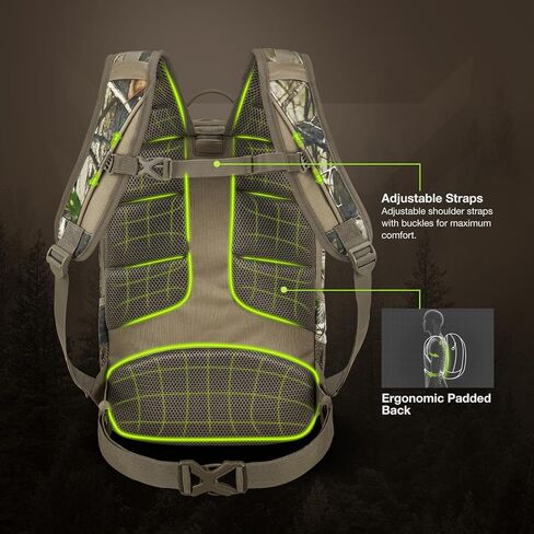 TIDEWE Hunting Backpack with Waterproof Rain Cover, 25L Hunting Pack, Durable Hunting Day Pack for Bow Rifle Gun (Next Camo G2) in Saudi Arabia