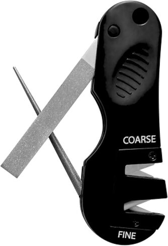 AccuSharp 4-in-1 Knife & Tool Sharpener, Coarse Tungsten Carbide Sharpening Blade & Ceramic Rod with Retractable Diamond-Tapered Rod for Knives, Fish Hooks & Tools, Orange in Saudi Arabia