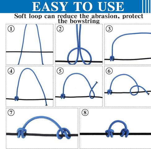 Soulchen 8 Pcs Archery Bow D Loop Rope 10 ft Bow String Release Material Nocking Loop Rope String for Compound Bowstring Archery in Saudi Arabia