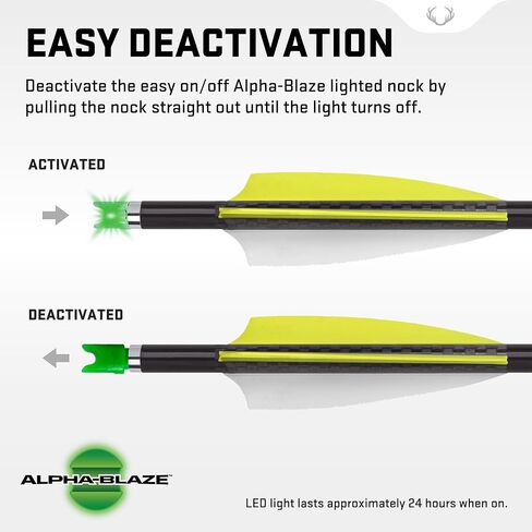 قوس متقاطع مضيء من TenPoint Alpha-Blaze، أخضر - عبوة من 3 قطع - تناسب جميع سهام Wicked Ridge مع بطانة HP الألومنيوم in Saudi Arabia
