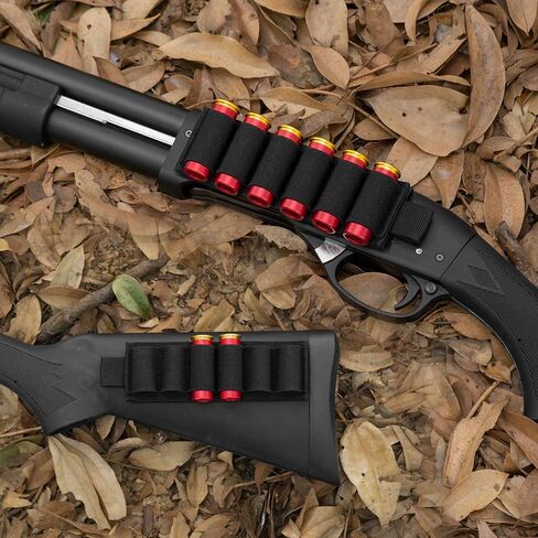 4 Packs 6 Rounds Shotgun Side Saddle Carrier 12/20 Gauge Shotgun Shell Holder Molle Buttstock Shotgun Card with Adhesive Back Sticker in Saudi Arabia
