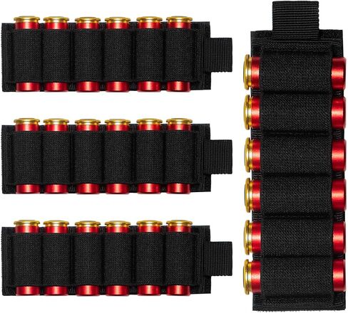 4 Packs 6 Rounds Shotgun Side Saddle Carrier 12/20 Gauge Shotgun Shell Holder Molle Buttstock Shotgun Card with Adhesive Back Sticker in Saudi Arabia