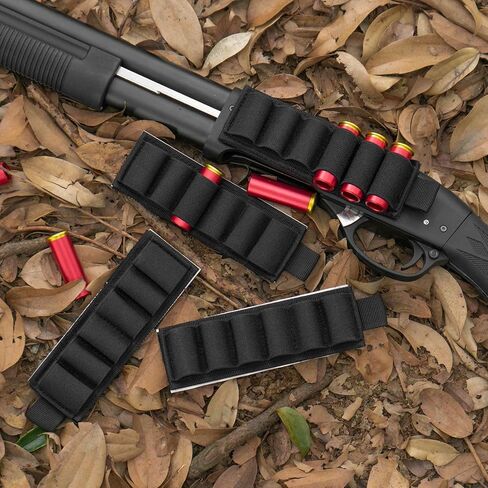 4 Packs 6 Rounds Shotgun Side Saddle Carrier 12/20 Gauge Shotgun Shell Holder Molle Buttstock Shotgun Card with Adhesive Back Sticker in Saudi Arabia