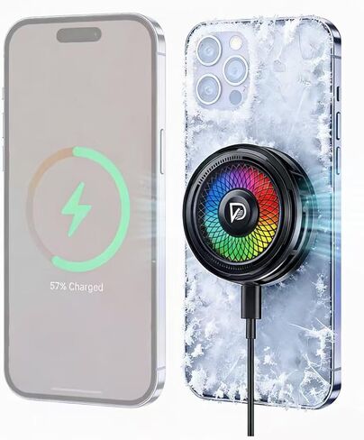 25W Ultra-Fast Charging Qi2 Certified Charger with Cooling System, Phone Cooler for Gaming – Compatible with MagSafe, Magnetic Charger for iPhone 17/16/15/14/13/12 Series (Black) in Saudi Arabia
