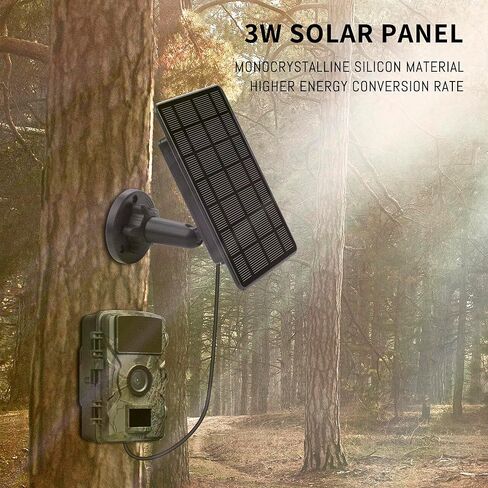3W Trail Camera Solar Panel, with Build-in 5000mAh Rechargeable Lithium Battery Solar Battery Charger Kit for Hunting Game Cameras or Deer Feeder Accessory, 12V/1A 6V/2A IP65 Waterproof Solar Panel in Saudi Arabia