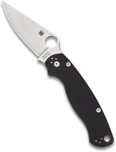 Spyderco Para Military 2 Folding Pocket Knife with 3.4" CPM S45VN Steel Blade and G-10 Handle - EDC Knife for Men and Women, Perfect for Hunting, Tactical, Camping, Survival - PlainEdge - C81GPBK2 in Saudi Arabia