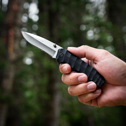 Pocket Knife Upgrade G10 Handle - Lightweight EDC, Folding Knives High Carbon Stainless Steel Blade, Camping Folding knives with Liner Lock for Fishing, Hunting, and Hiking in Saudi Arabia