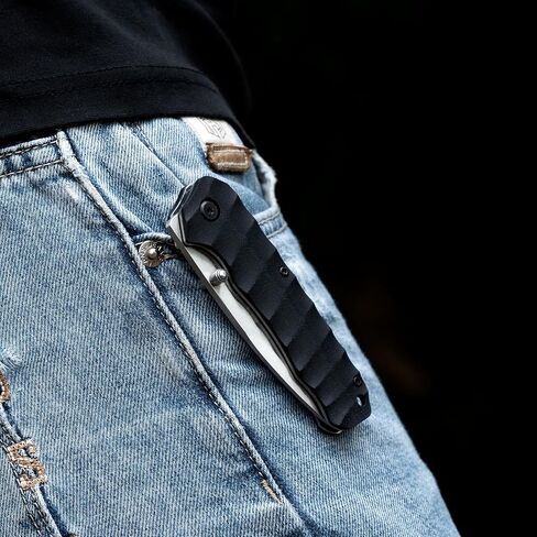 Pocket Knife Upgrade G10 Handle - Lightweight EDC, Folding Knives High Carbon Stainless Steel Blade, Camping Folding knives with Liner Lock for Fishing, Hunting, and Hiking in Saudi Arabia