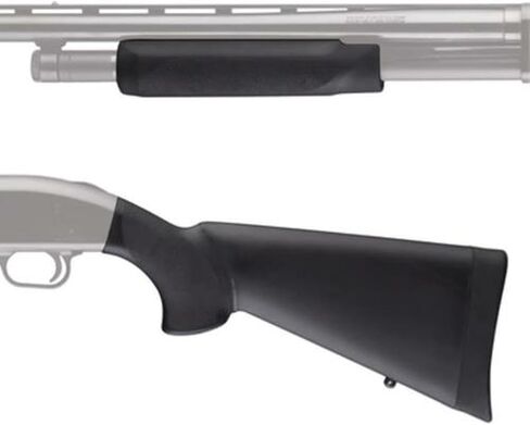 طقم مسدسات مطاطية مصبوبة من Hogue ومجموعة Forend لـ Mossberg 500، 590A1، 510 Mini، Maverick 88 (12 مقياس)، أسود - 05012 in Kuwait