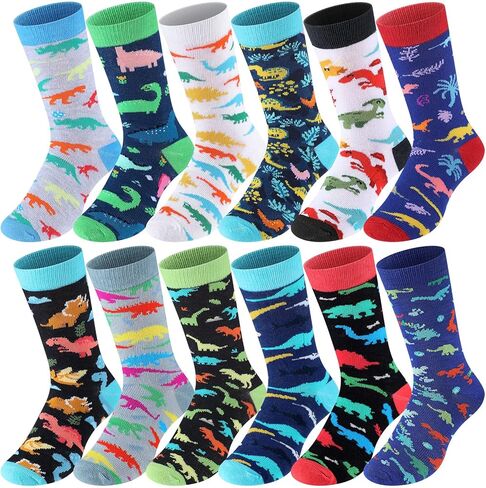 12 Pairs Boys Dress Socks Toddler Kid School Uniform Crew Dress Sock Stripes Design for 6-15 Years Boy Performance in Saudi Arabia